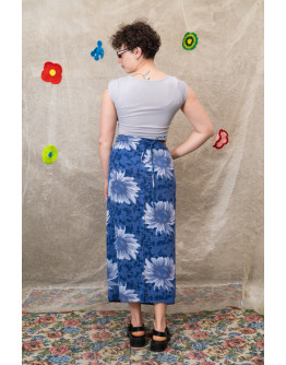 Vintage printed wrap skirt maxi