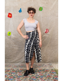Vintage εμπριμέ wrap φούστα maxi 