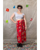Vintage printed wrap skirt XL