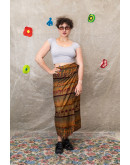 Vintage printed wrap skirt maxi