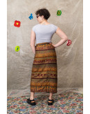 Vintage printed wrap skirt maxi