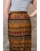 Vintage printed wrap skirt maxi