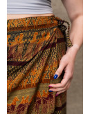 Vintage printed wrap skirt maxi