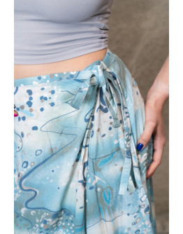 Vintage printed wrap skirt maxi