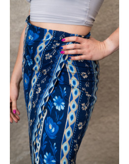 Vintage printed wrap skirt maxi