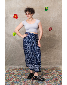 Vintage εμπριμέ wrap φούστα maxi 