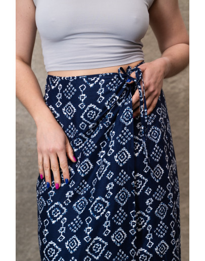 Vintage εμπριμέ wrap φούστα maxi 