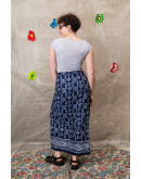 Vintage εμπριμέ wrap φούστα maxi 