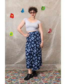Vintage εμπριμέ wrap φούστα maxi 