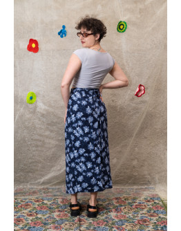 Vintage εμπριμέ wrap φούστα maxi 