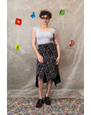 Vintage printed wrap skirt maxi