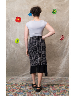 Vintage εμπριμέ wrap φούστα maxi 
