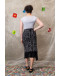 Vintage printed wrap skirt maxi
