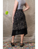 Vintage printed wrap skirt maxi