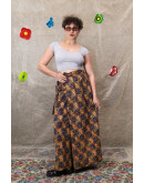 Vintage printed wrap skirt maxi
