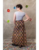 Vintage printed wrap skirt maxi