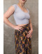 Vintage printed wrap skirt maxi