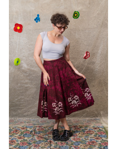 Vintage printed wrap skirt maxi