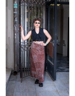 Vintage batik wrap φούστα maxi 