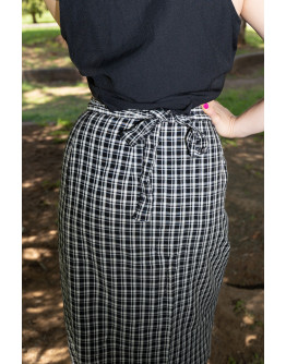Vintage καρό wrap φούστα 