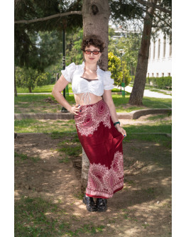 Vintage εμπριμέ wrap φούστα maxi 