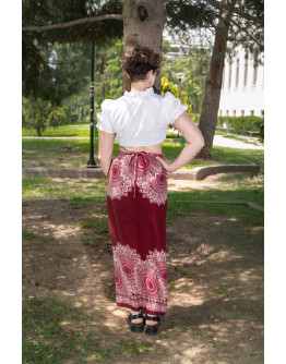 Vintage εμπριμέ wrap φούστα maxi 