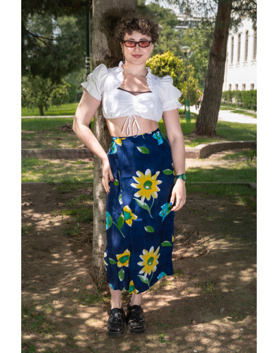 Vintage εμπριμέ wrap φούστα maxi 