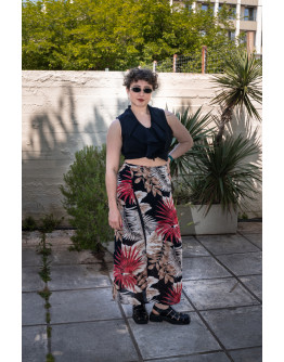 Vintage εμπριμέ wrap φούστα 