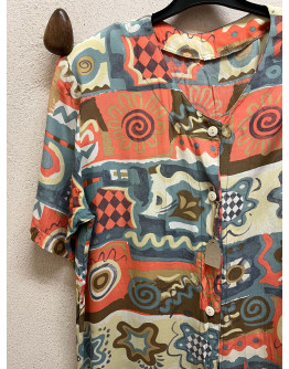 Vintage 90's εμπριμέ πουκάμισο XL