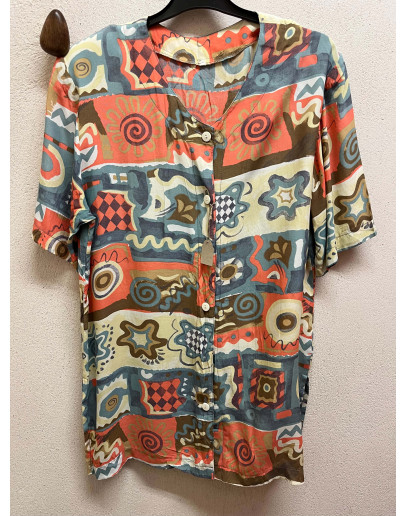 Vintage 90's εμπριμέ πουκάμισο XL