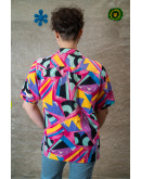 Vintage silk printed top XL