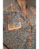 Vintage silk floral top XL