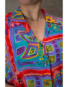Vintage 90's εμπριμέ πουκάμισο oversized