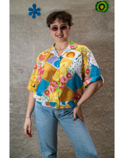 Vintage φλοράλ τοπ 2XL