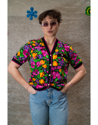 Vintage φλοράλ τοπ L