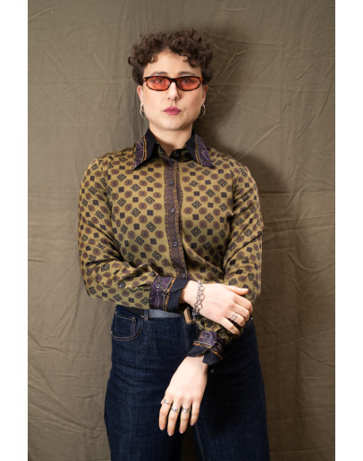 Vintage εμπριμέ πουκάμισο M