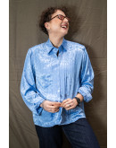 Vintage σατέν πουκάμισο XL