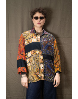 Vintage εμπριμέ πουκάμισο XL