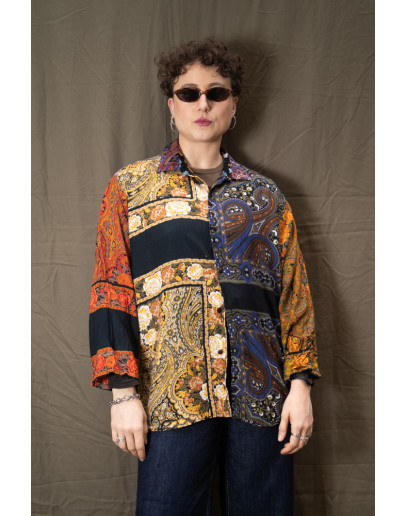 Vintage εμπριμέ πουκάμισο XL