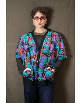 Vintage 80's εμπριμέ πουκάμισο oversized