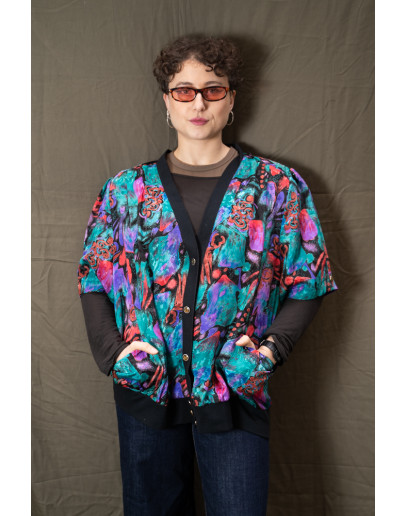 Vintage 80's εμπριμέ πουκάμισο oversized