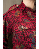 Vintage μάλλινο εμπριμέ πουκάμισο M