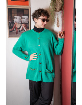 Vintage woolen knitted jacket L