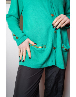 Vintage woolen knitted jacket L