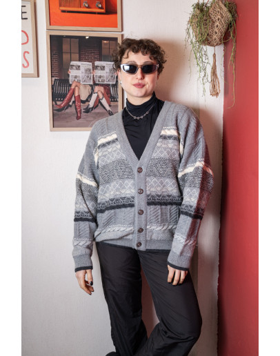 Vintage woolen knitted jacket Μ-L