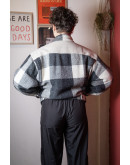 Vintage woolen plaid bomber jacket M