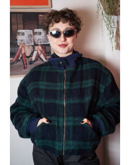 Vintage plaid bomber jacket M