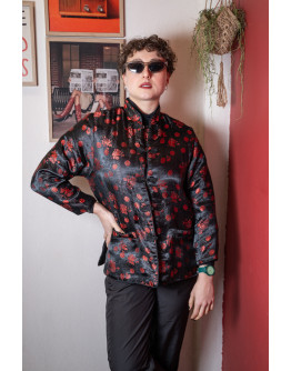 Vintage silk asian jacket M