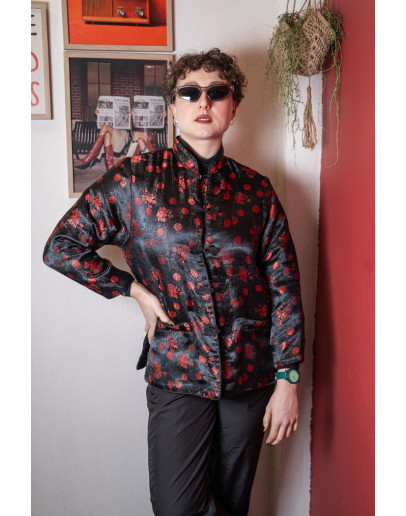 Vintage μεταξωτό ασιατικό σακάκι M