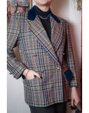 Vintage woollen plaid blazer M